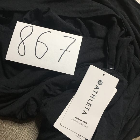 NWT Athleta Release Pant Hi Rise Wide Leg Split Hem Crop Lounge Yoga Black XL - Picture 12 of 12